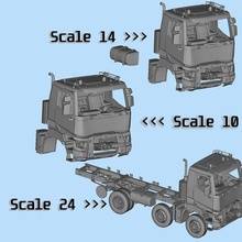 truck cab renault series 3d print rc car body game tamiya hobby printcar toy plastic printable 3drc 1 14 24 3d print model - Mito3D