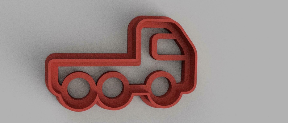 truck cookie cutter cutters cookies 3d print model - Mito3D