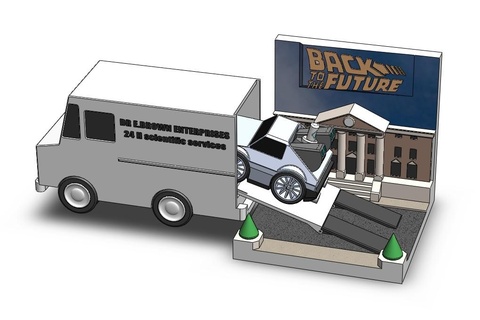 kamyon emett Kahverengi geri gelecek dönüş Delorean bttf 3d print model - Mito3D
