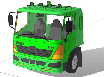caminhão hino 500 cabine 3d 3d print model - Mito3D