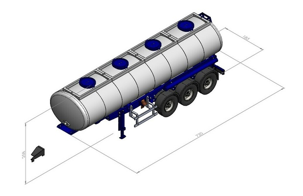 camión petrolero remolque 1 14 modelo semirremolque tanque self made 3d print model - Mito3D