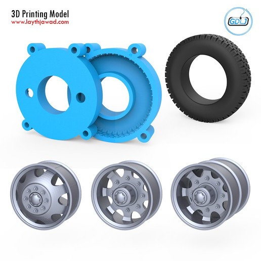 camion pneumatico muffa 3 ruote gioco ruota macchina rotazione automobile veicolo rc scania silicone volvo tamiya uomo gomma cancellare versare copia diorama 3D print model - Mito3D