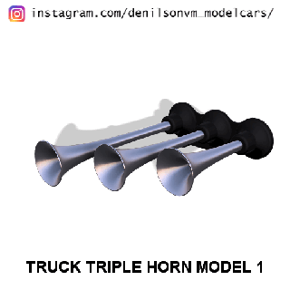 truck triple horn pack 1 24 25 diorama train airhorn semi 3d print model - Mito3D