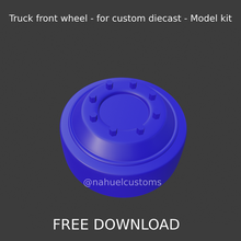 truck wheel - custom diecast model kit free wheels rim hot matchbox pull minitruck 3d print model - Mito3D