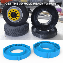 truck wheel mold game offroad allterrain tire part car vehicle toy diecast double template 3d print model - Mito3D
