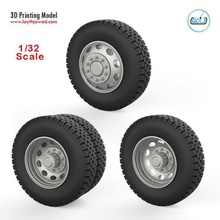 truck wheels 1 32 vehicle car heavy wheel tire trailer tamiya diameter load scale 3d print model - Mito3D