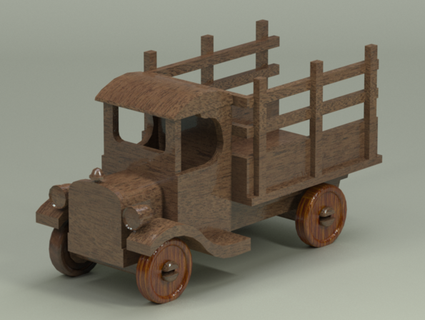 truck wood vintage toy Game toy game  3d print model - Mito3D