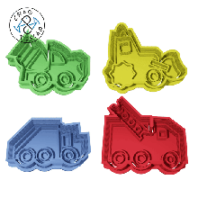 trucks collection set - cookie cutter fondant polymer clay gadget construction cupcake dumping truck excavator pastry birthday 3d print model - Mito3D