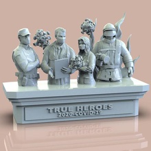 verdadeiros heróis covid covid19 coronavírus escultura monumento 3d print model - Mito3D