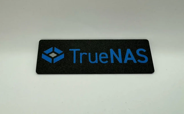 truenas logo badge plate art computer storage true pc network nas networkingrack networks 3d print model - Mito3D