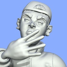 trueno trovão quadril pulo stl rap escultura caricatura 3d print model - Mito3D