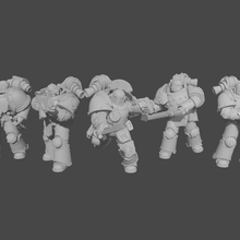 truescale rivet armor fully posed 5-man squad game horus heresy space marines warhammer tabletop 3d print model - Mito3D