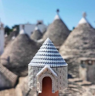 Trullo Apulien Italien uralt Architektur Gebäude berühmt Haus Struktur Monument Italienisch Wahrzeichen casa Miniwelt Trulli miniworld3d 3d print model - Mito3D