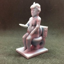 trump chess-alternate king-trump between flush 10 15 game us politics toilet throne poop making king impeach donald chess piece 3d print model - Mito3D