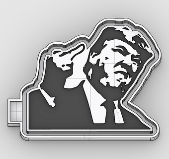 trump middle finger fuck - freshie mold silicone box Home 3d model molding mould stl how to make a manufacture of molds boxes for 3d print model - Mito3D