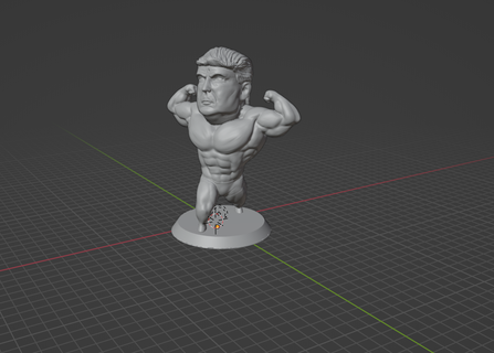 trump muscular body Art figure 3d print model - Mito3D