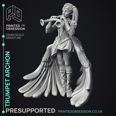trumphet archon - heaven hath no fury presupported illustrated stats 32mm scale game dnd d&d dungeons dragons miniature tabletop game pathfinder rpg creature monster 5e fantasy wargaming heave 3d print model - Mito3D