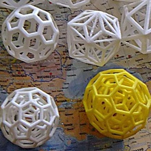 truncated icosahedra one over various truncatedicosahedra matriochkas polyhedra 3d print model - Mito3D