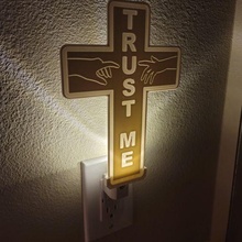 trust cross nightlight 8 inches tall  nightlight light cross jesus gift 3d print