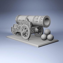 zar cañón tsar pushka imprimible modelo highpoly Arte 3 cannon stl obj king 3dprint 3d print model - Mito3D