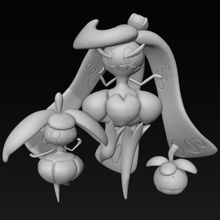 tsareena pedra bounsweet ventilador arte Pokémon estatueta 3d impressão modelo brinquedo figura hoopa Nintendo pok seg Admirador evolução 3d print model - Mito3D