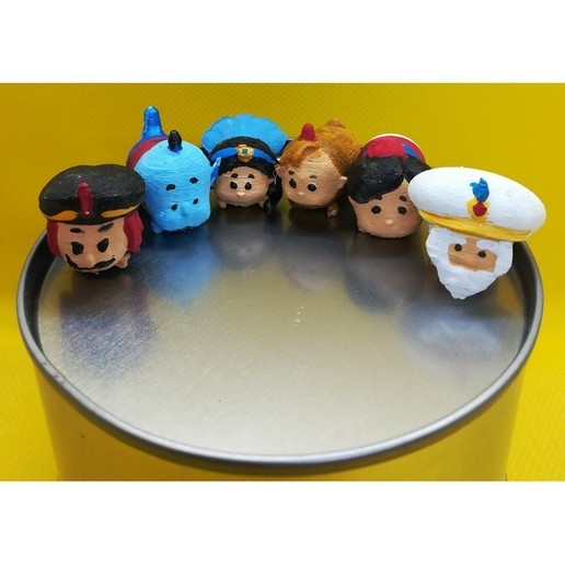 tsum meu caminho aladdin 6 figuras jogo deseja saudações macaco abou raja jasmine alladin aladin jafar magia genie príncipe o rei associação figurinhas figurine princesa disney tsumtsum 3D print model - Mito3D