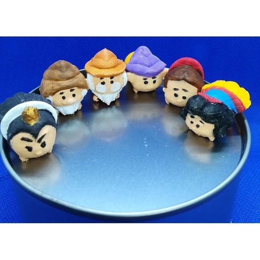 tsum il mio modo di biancaneve 6 cifre gioco floriant prof bianco nero canto queen mechante nano principe neve associazione figurine figurina principessa disney tsumtsum 3D print model - Mito3D