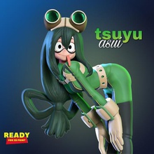 tsuyu asui art el anime manga de dibujos animados juego carácter niña la rana animal 3d print model - Mito3D