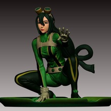 tsuyu art woman jannie character 3dprin frog 3d print model - Mito3D