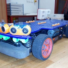 tt-01 autonomous car gadget arduino hc-sr04 mount robot sr04 tamiya tt01 robotics 3d print model - Mito3D