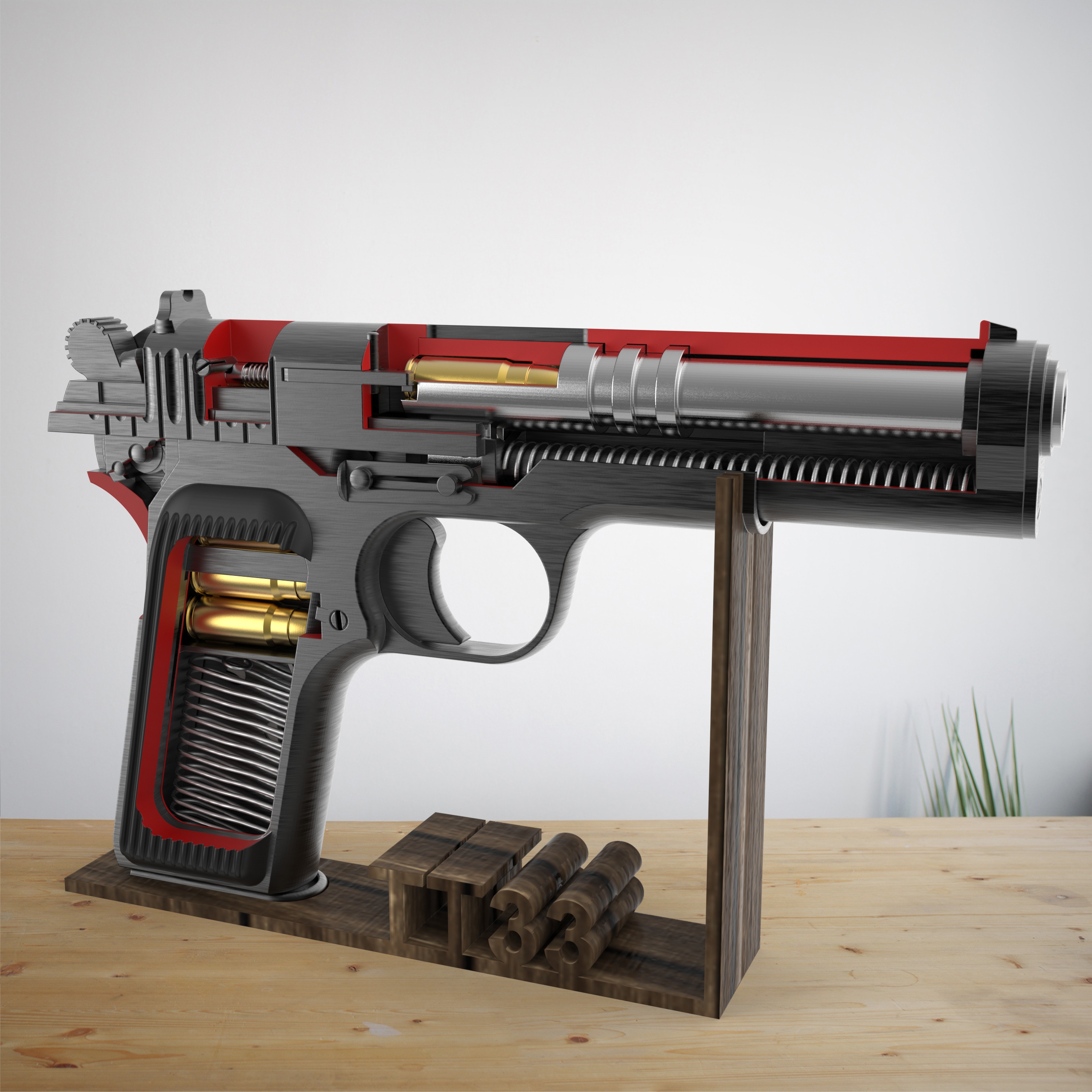 tt 33 pistolet arme feu modèle 3D print model - Mito3D