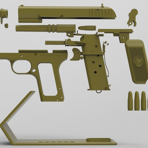 tt-33 pistol game gun art 3D print model - Mito3D