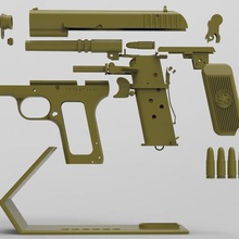 tt-33 tabanca oyun silah sanat 3d print model - Mito3D