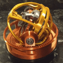 tt furioso gadget de la rueda equilibrio mecánica escape los engranajes engranaje el mecanismo reloj un tourbillon 3d print model - Mito3D