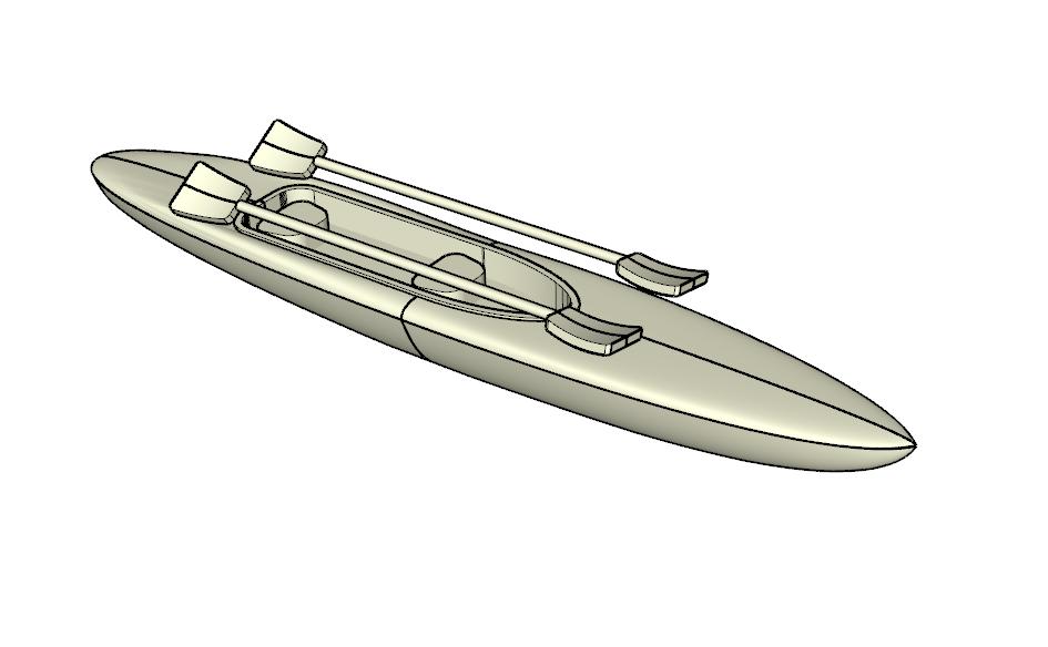 tt tandem kayak scala treno modello 1 120 3D print model - Mito3D