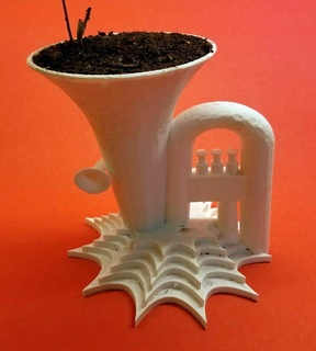 Tuba Pflanzer Blume Topf Vase Bleistift Halter Unterstützung Behälter 3d print model - Mito3D