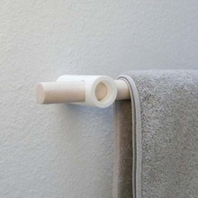 tubo toalla estante 1 clavija minimalista pla sencillo percha soporte madera baño 3d print model - Mito3D