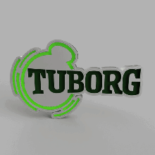 Tuborg conduziu luz placa 3d print model - Mito3D