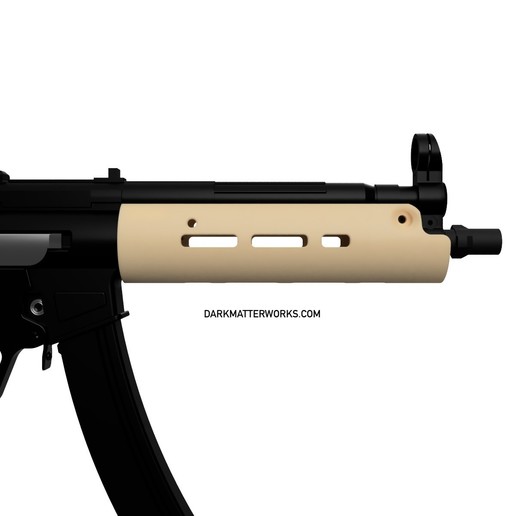 tubular handguard mp5 airsoft smg game mp5k glock colt hk design cyma kjw ics replacement toy gun rifle pistol cqb speedsoft 3D print model - Mito3D