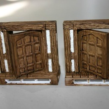 tudor door s walls - openlock openforge game toy accessories terrain tavern tile style rpg tiles dungeon dungeons dragons dnd 3d print model - Mito3D