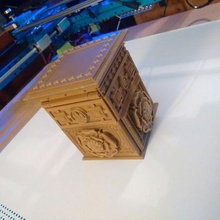 tudor Rosa caja bisagra panel conjunto 2mm agujero 175mm filamento Rosetta contenedores 3d print model - Mito3D