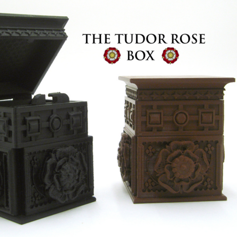 tudor rose casella segreto di blocco casa intagliato l'arte interattiva 3D print model - Mito3D