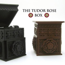 rose tudor, la boîte secrets de verrouillage maison sculpté l'art interactif 3d print model - Mito3D