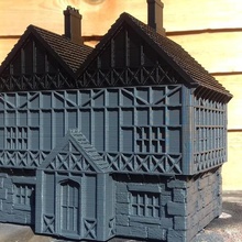 tudor estilo de casa senhorial arquitetura edifícios estruturas warhammer wargaming terreno paisagem mordheim a frostgrave bolt action 3d print model - Mito3D