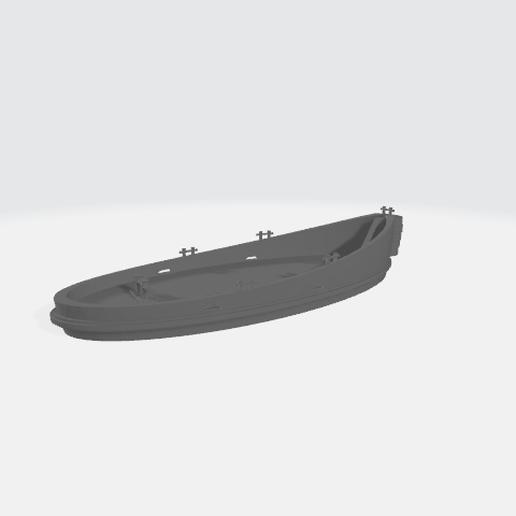 tugboat hull - waterline model 1 4 n scale 3D print model - Mito3D
