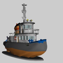 tugboat game toy vessel mock-up plaything 3d print model - Mito3D