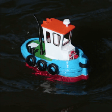 remorqueur 3d imprimé rc micro jouet gamins radio contrôlé bateau navire mini 3d print model - Mito3D