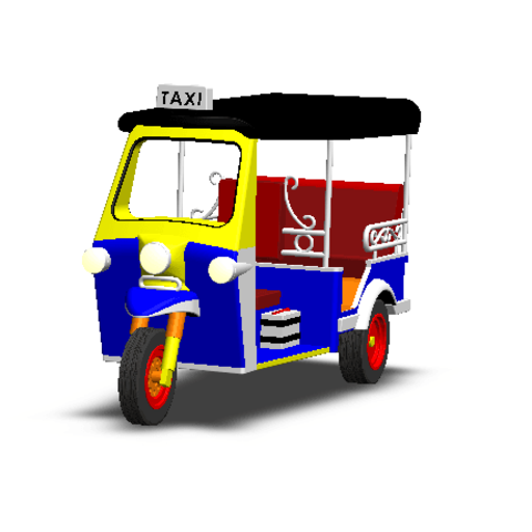 tuk 3 ruote, auto thailandia no2 moda il taxi bangkok art office casa arte giocattolo regalo ragazzi tumcults 3D print model - Mito3D