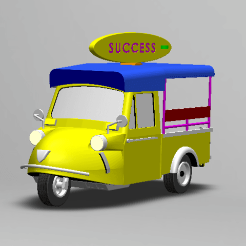 tuk 3 roda sapo carro de sucesso a moda tumcults morais crianças brinquedo presente arte casa office táxi tailândia 3D print model - Mito3D