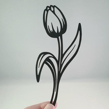 tulipano, fiore pianta scultura - 2d parete art botanico la decorazione della primavera piantare in vaso floreale lily l'arte tulp tulipano olandese tulip 3d print model - Mito3D